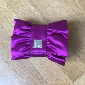 BCBG pink satin clutch